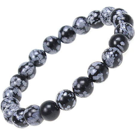 Bracciale di Ossidiana fiocco di neve