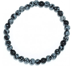 Bracciale di Ossidiana fiocco di neve
