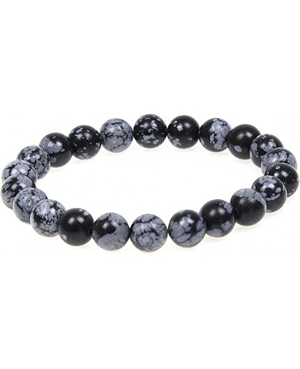 Bracciale di Ossidiana fiocco di neve Bracciale di Ossidiana fiocco di neve