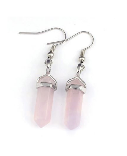 Orecchini in Quarzo rosa | Pietre biterminate