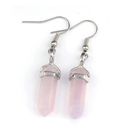 Orecchini in Quarzo rosa | Pietre biterminate