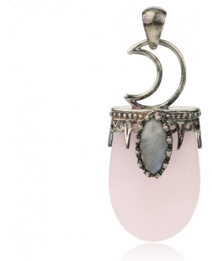 Ciondolo di Quarzo rosa e Labradorite