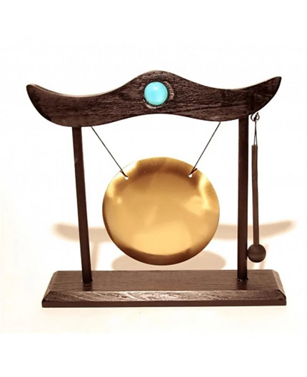 Gong con struttura in legno e battacchio
