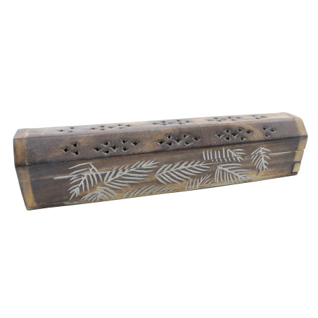 Fogliare | Cofanetto Portaincenso in Legno| 30 cm