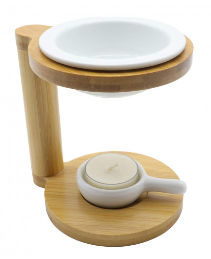 Auria | Brucia essenze in ceramica e legno | 13 cm