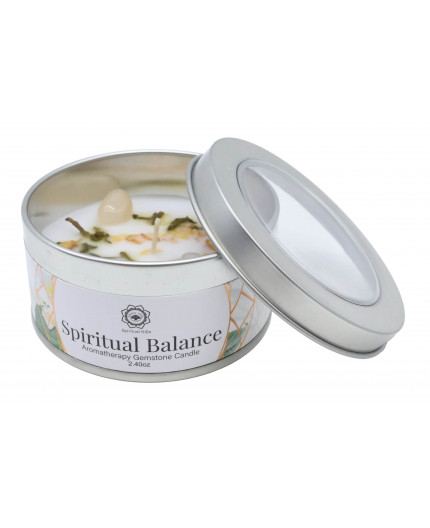 Candela 'Equilibrio Spirituale' | Quarzo ialino e Gelsomino