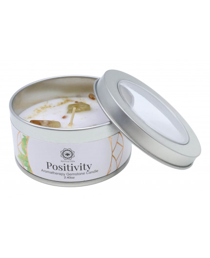 Candela 'Positivity' | Quarzo citrino e Tè verde