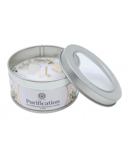 Candela 'Purification' | Selenite e Salvia apiana