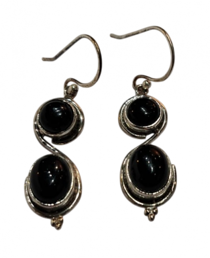 Orecchini Argento 925 | Tormalina nera