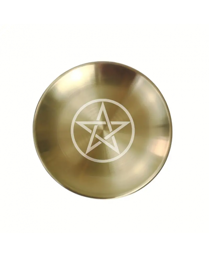 Piattino Rituale con Pentacolo, Ottone