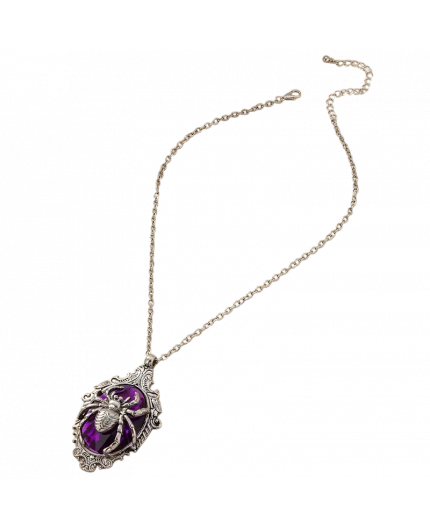Collana con Ragno su Gemma Viola