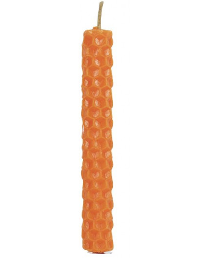 Candela in cera d'api arancione