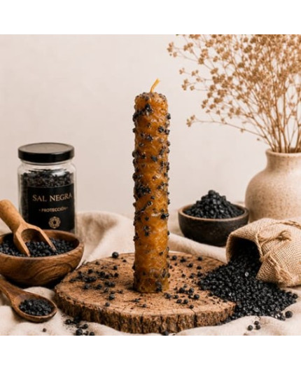 Candela in cera d'api | Sale nero