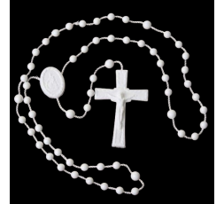 Rosario nylon bianco 5 mm