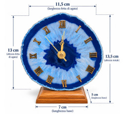 Orologio da Tavolo in Agata Blu