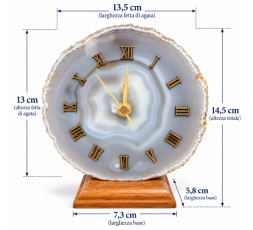 Orologio da Tavolo in Agata Grigia