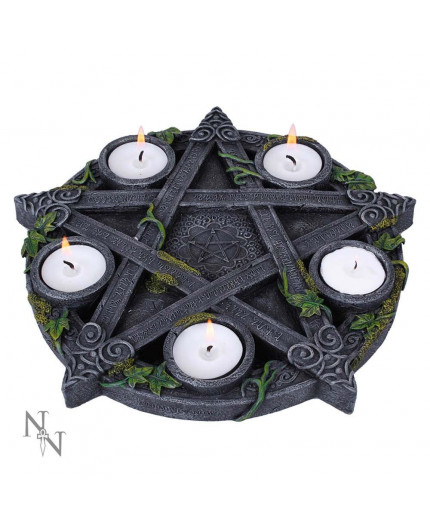 Wiccan Pentagram Tea light Holder 25,5cm