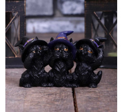 Three Wise Black Cats 11,5 cm