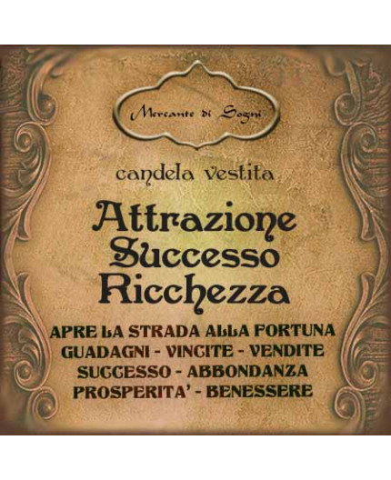 Attrazione Successo e Ricchezza | Candela vestita pronta all'uso