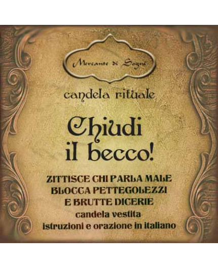 Chiudi il becco! | Candela vestita pronta all'uso