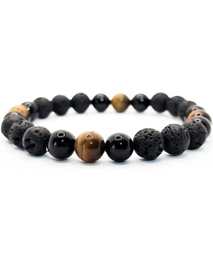 UEUC Braccialetto Con Pietre Curative Naturali – 8 Mm – Cristalli Per Equilibrio E Protezione – Con Carta Del Significato E Confezione Regalo