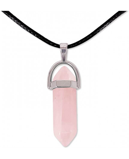 Ciondolo biterminato di Quarzo rosa Ciondolo biterminato di Quarzo rosa