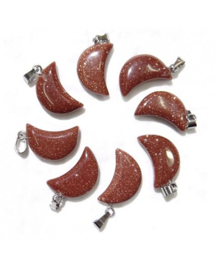 Ciondolo mezzaluna in Goldstone Ciondolo mezzaluna in Goldstone